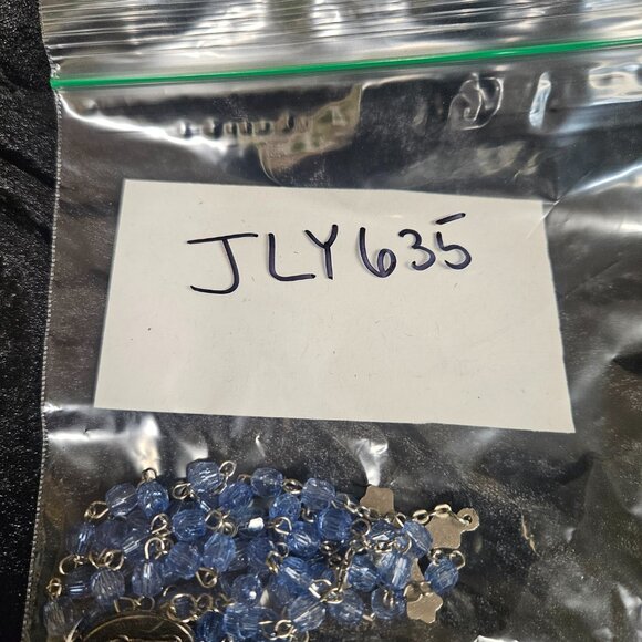 Clear blue color beaded Rosary - Picture 3 of 7